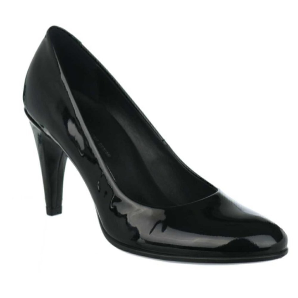 Ecco Black Patent 75 Leather Round Toe High heel